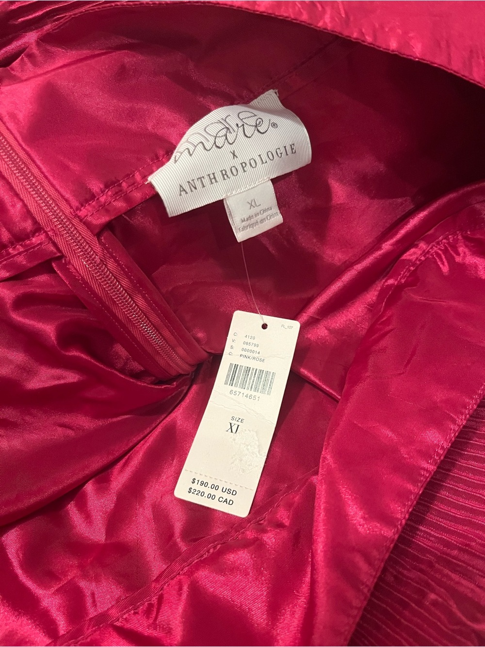 NWT Anthropologie size XL tiered pintucked maxi skirt in pink - Picture 7 of 10